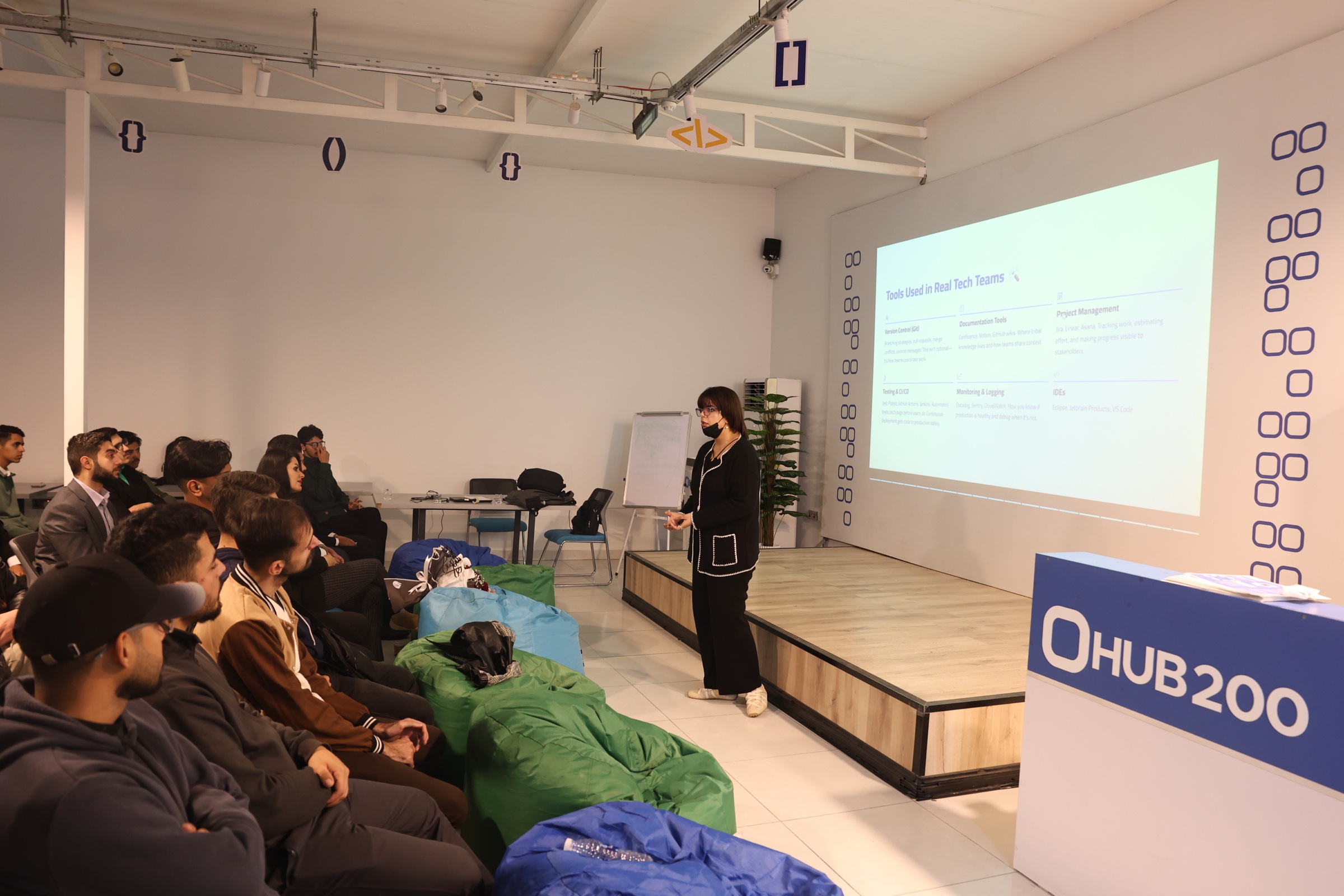 Rose R. Salim speaking at a technology workshop